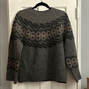 Gray Patterned Women's Sweater